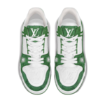 Louis Vuitton Trainer Green Monogram Denim White - Image 3