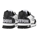 Louis Vuitton LV Trainer - Velcro Strap Monogram Denim Black White - Image 4