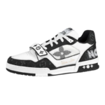 Louis Vuitton LV Trainer - Velcro Strap Monogram Denim Black White - Image 2