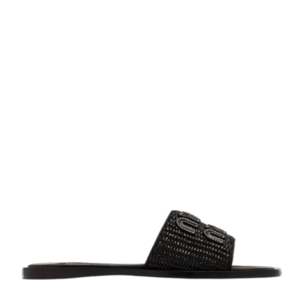 Miu Miu Logo Slipper Black