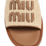 Miu Miu Logo Slipper Natural - Image 4