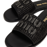 Miu Miu Logo Slipper Black - Image 3