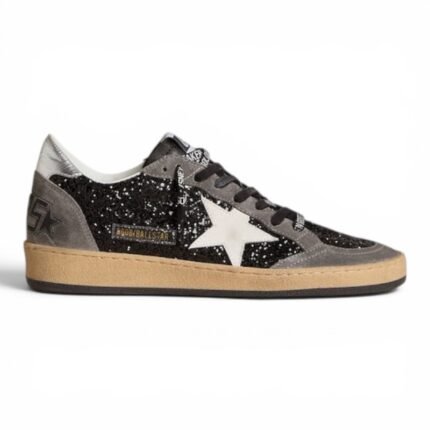 Golden Goose Women’s Gray And Black Ball Star LTD In Glitter With Skins